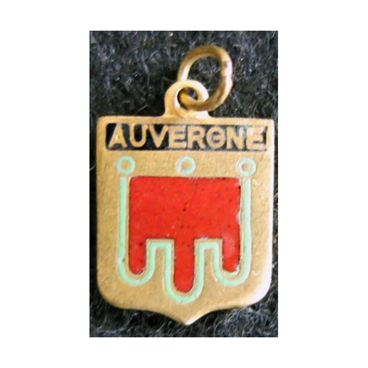 Blason en émail de l'Auvergne 11 x 16 mm doré maillon
