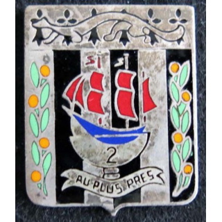  2° régiment d’infanterie Drago G. 427 en émail attache absente.