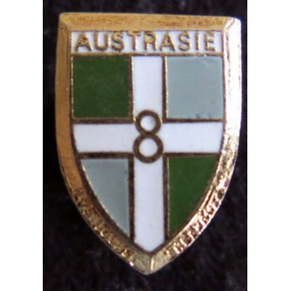 insigne métallique en réduction du 8° régiment d''infanterie Austrasie