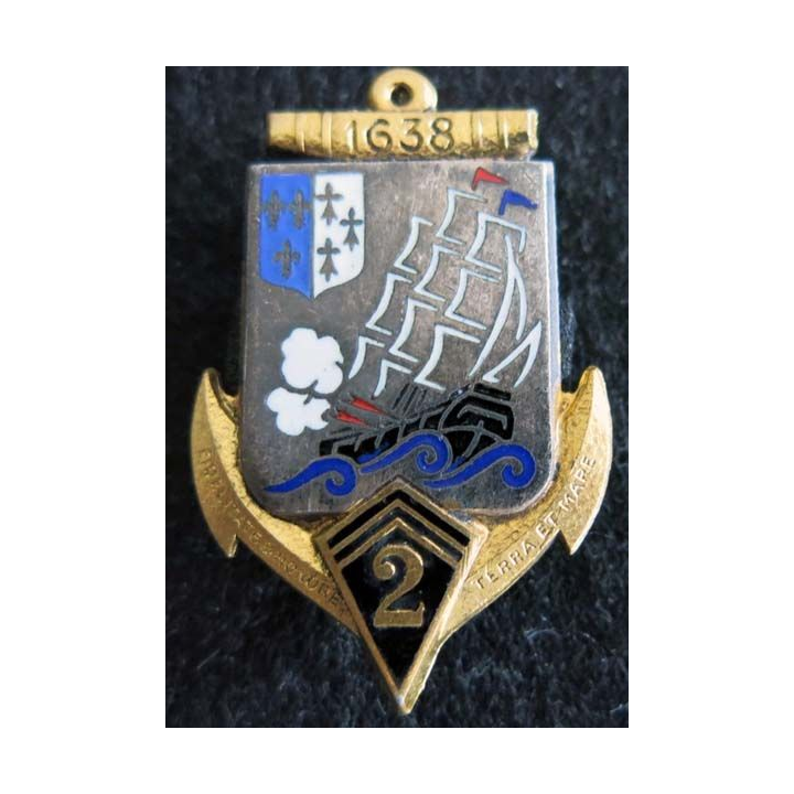 2° régiment d’infanterie coloniale Drago Paris G. 443 émail