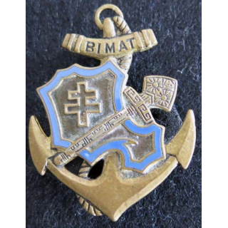 Bataillon d'infanterie de marine de Tahiti de fabrication Drago Paris G. 1964 en émail