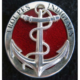  insigne argent troupes indigènes du 6° RTS et du 4° régiment d'infanterie de marine Boussemart G. 4393