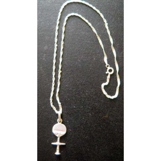 Chainette torsadée en argent mauritanienne représenatnt un homme stylisé (hauteur du bijou 2,9 cm)
