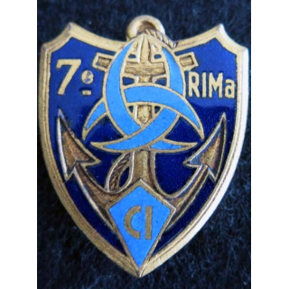 7° RIMA CI : insigne métallique de la compagnie d'instruction du 7° RIMA de fabrication  Drago G. 2086 émail