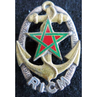 RICM : insigne métallique du régiment d'infanterie chars de marine de fabrication Drago Paris G. 1933