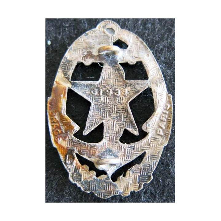 RICM : insigne métallique du régiment d'infanterie chars de marine de fabrication Drago Paris G. 1933