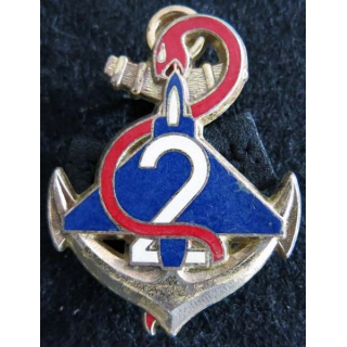 5° RIAOM : insigne métallique de la 2° batterie Crotale du 5° régiment Inter armes d'outre mer de fabrication Drago Paris