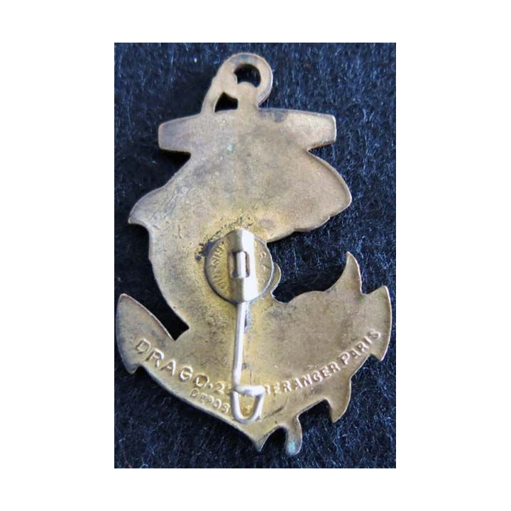21° RIC : insigne métallique du 21° régiment d'infanterie coloniale fabrication Drago Béranger déposé en émail