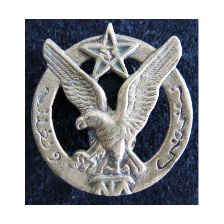 3° RTM : insigne métallique du 3° régiment de tirailleurs marocains fabrication locale Indochine