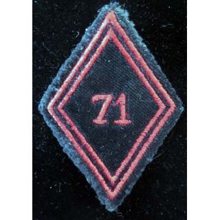 LOSANGE DE BRAS MODÈLE 45 : losange de bras du 71° régiment du génie troupe sur velours noir