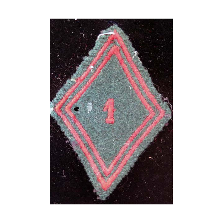 LOSANGE DE BRAS MODÈLE 45 : losange de bras du 1° RI régiment d'infanterie troupe