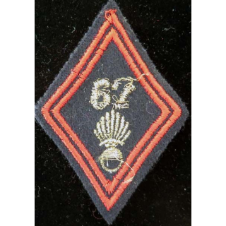 LOSANGE DE BRAS MODÈLE 45 : losange de bras du 67° RI régiment d'infanterie cadre