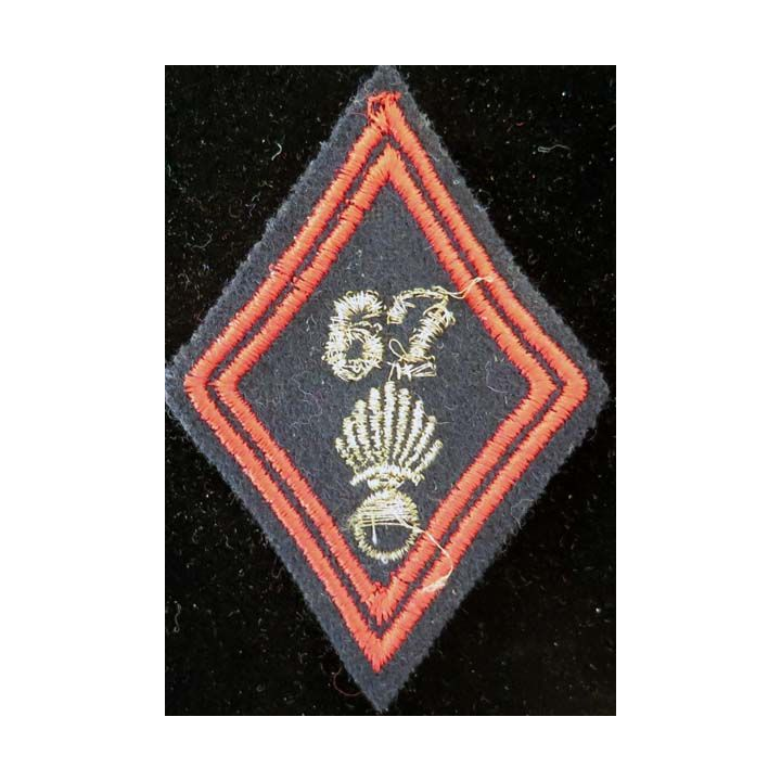LOSANGE DE BRAS MODÈLE 45 : losange de bras du 67° RI régiment d'infanterie cadre