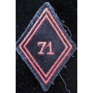 LOSANGE DE BRAS MODÈLE 45 : losange de bras du 71° régiment du génie troupe sur velours noir