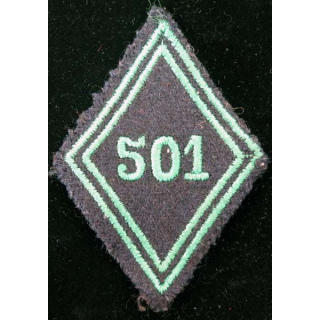 LOSANGE DE BRAS MODÈLE 45 : losange de bras du 501° RCC régiment de chasseurs de chars troupe