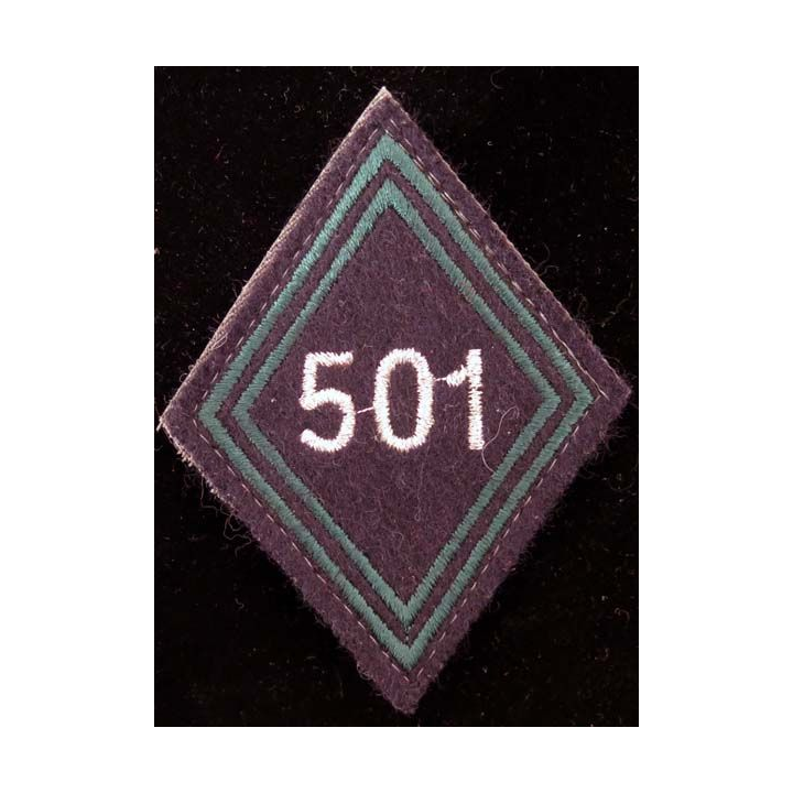 LOSANGE DE BRAS MODÈLE 45 : losange de bras du 501° RCC régiment de chasseurs de chars cadre