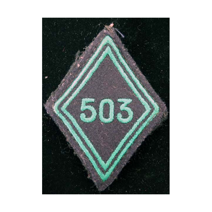 LOSANGE DE BRAS MODÈLE 45 : losange de bras du 503° RCC régiment de chasseurs de chars troupe