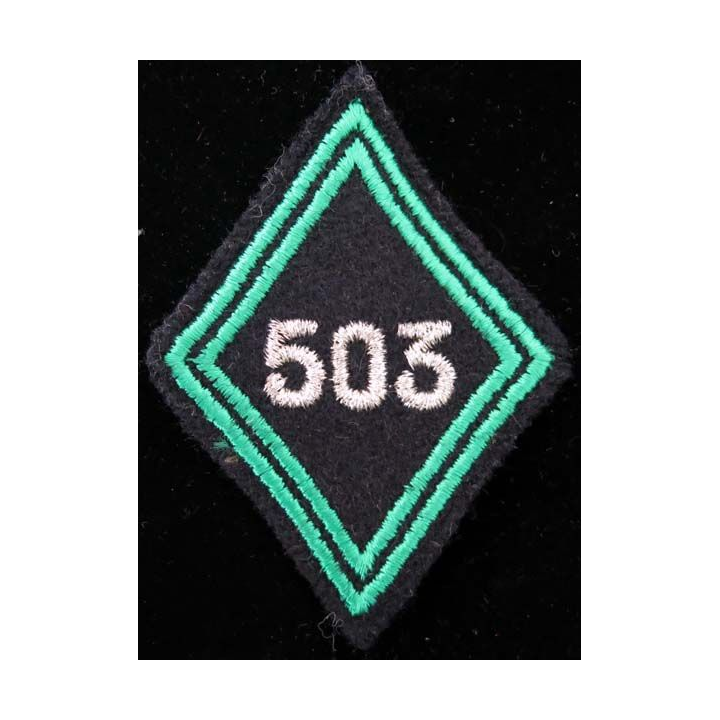 LOSANGE DE BRAS MODÈLE 45 : losange de bras du 503° RCC régiment de chasseurs de chars cadre
