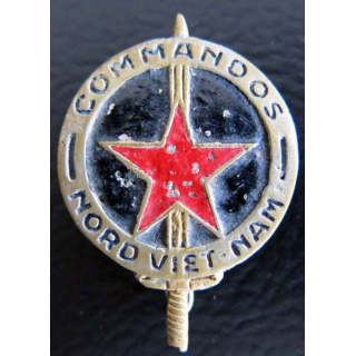 COMMANDO NORD VIETNAM : insigne métal peint du commando Nord Vietnam de fabrication locale Indochine