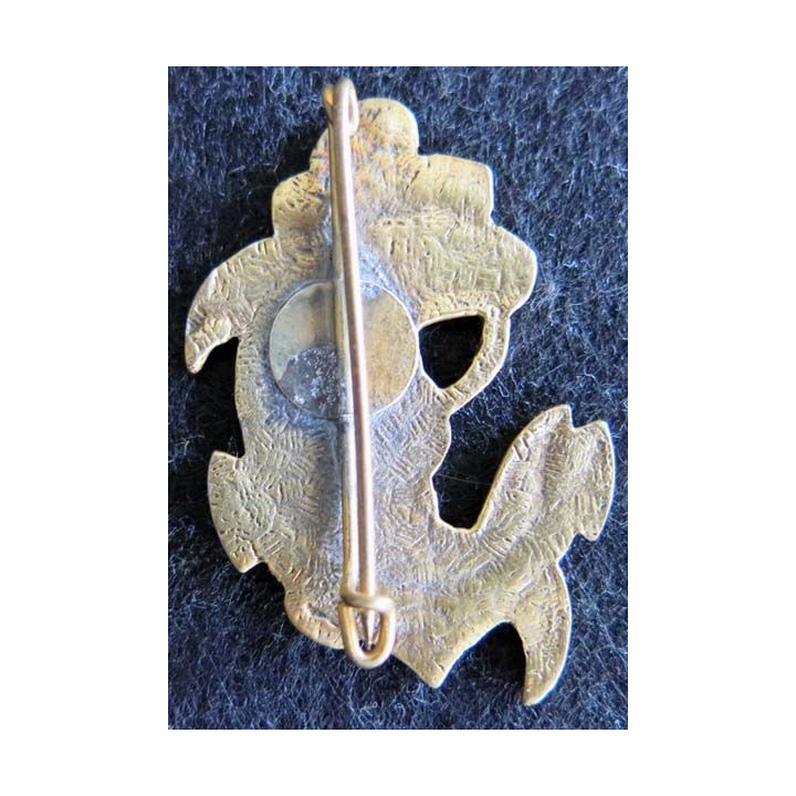 21° RIC : insigne en métal peint du 21° régiment d'infanterie coloniale de fabrication locale Indochine moulage