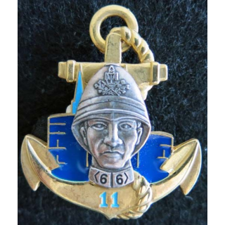 6° RG : insigne métallique de la 11° compagnie du 6° régiment du Génie Arthus Bertrand