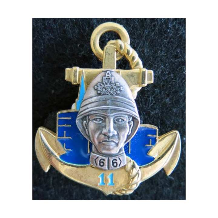 6° RG : insigne métallique de la 11° compagnie du 6° régiment du Génie Arthus Bertrand