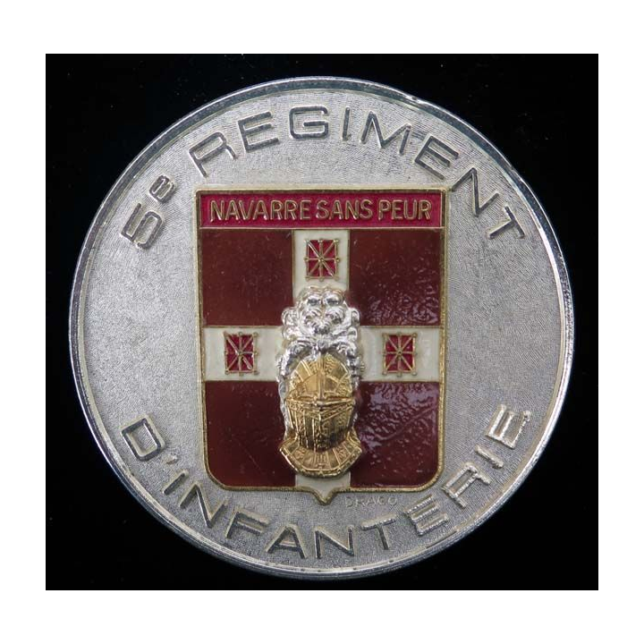 Médaille du 5° Régiment d'infanterie Navarre sans peur de diamètre 6,8 cm