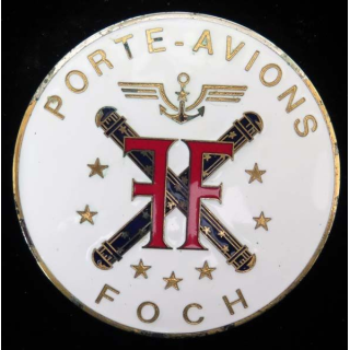 Médaille du Porte Avions FOCH en émail de diamètre 7,3 cm