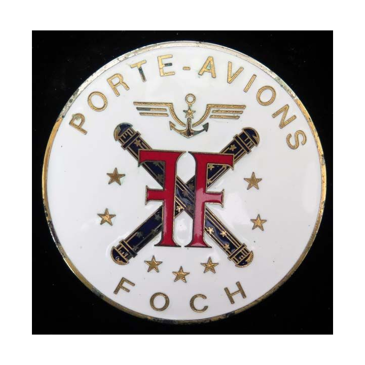 Médaille du Porte Avions FOCH en émail de diamètre 7,3 cm