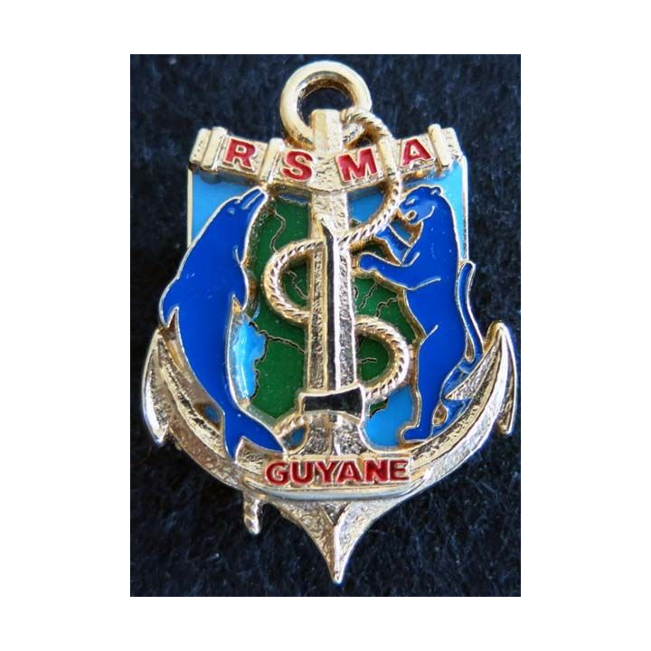 RSMA : insigne métallique du régiment de service militaire adapté de Guyane de fabrication Boussemart 2008 G. 5026