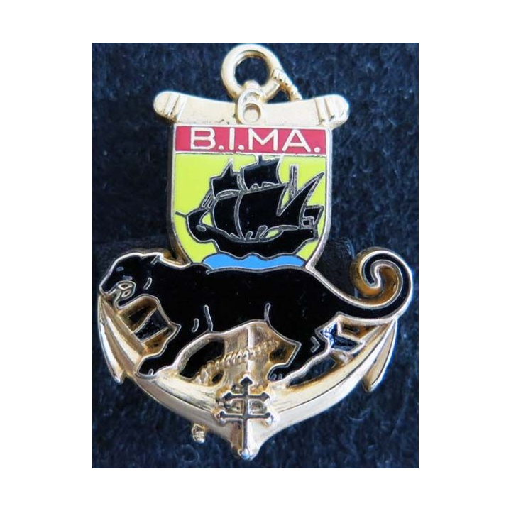 6° BIMA : insigne métallique du 6° bataillon d'infanterie de marine Bessin & Salson G. 3214