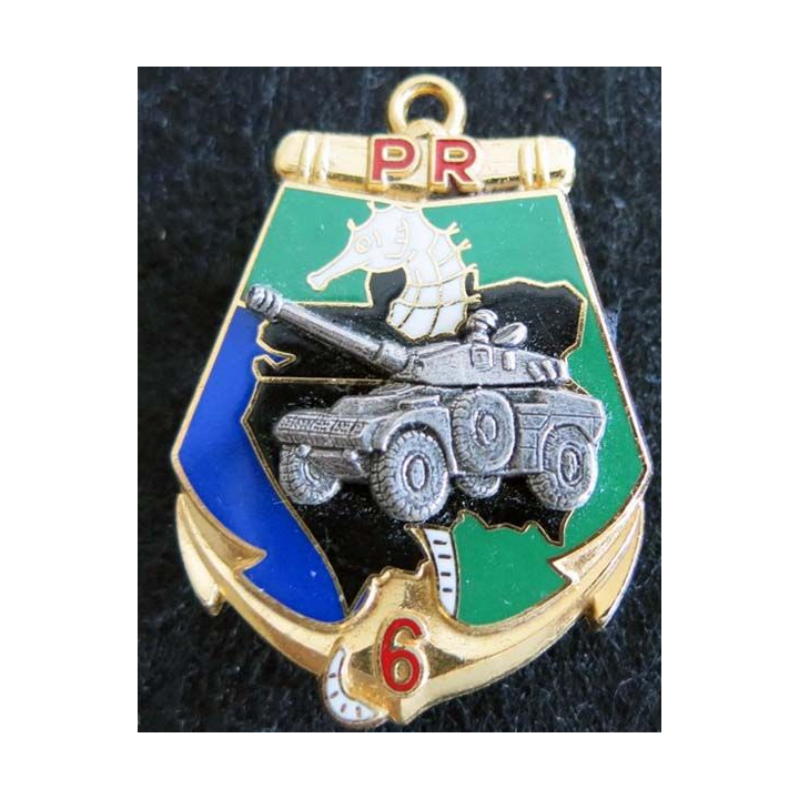 6° BIMA : insigne métallique du peloton de reconnaissance du 6° bataillon d'infanterie de marine