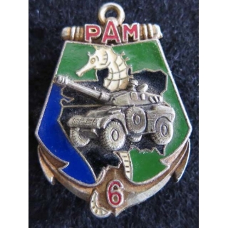 6° BIMA : insigne métallique du peloton auto mitrailleuses du 6° bataillon d'infanterie de marine