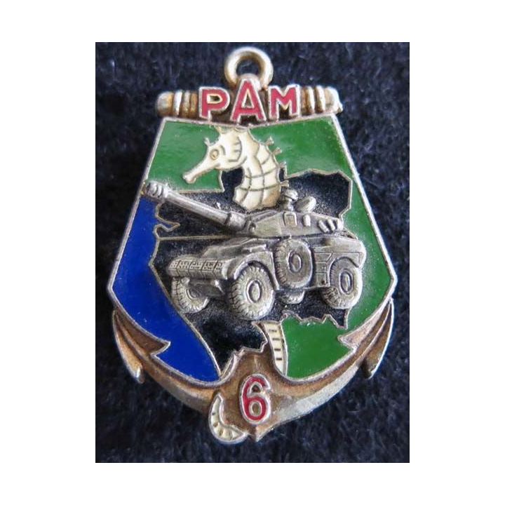6° BIMA : insigne métallique du peloton auto mitrailleuses du 6° bataillon d'infanterie de marine