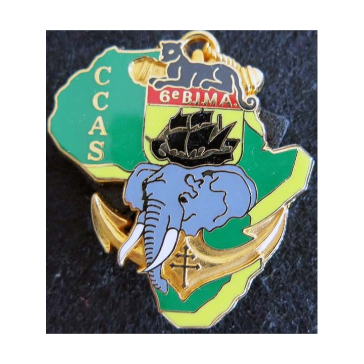 6° BIMA : insigne métallique de la CCAS du 6° bataillon d'infanterie de marine Boussemart