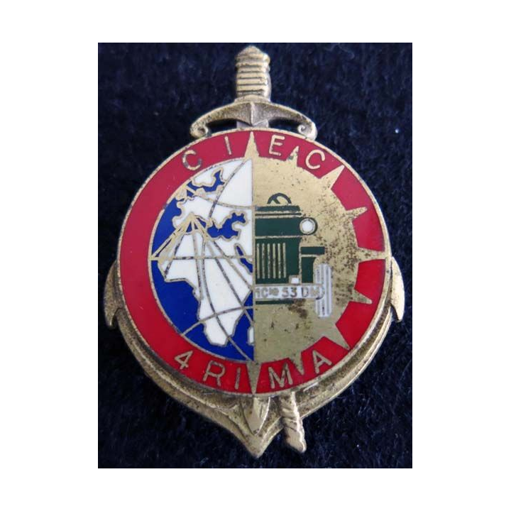 4° RIMA : insigne métallique du CIEC du 4° régiment d'infanterie de marine de fabrication Drago Paris