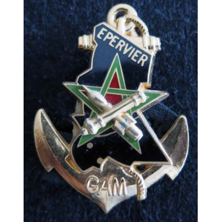 RICM : insigne métallique du 2° escadron du régiment d'infanterie chars de marine GAM Epervier de fabrication Balme