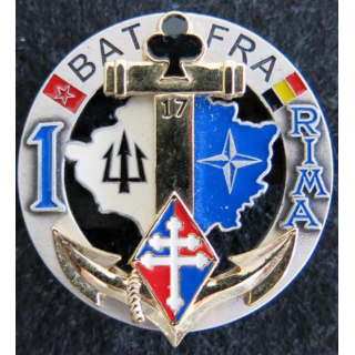 1° RIMA : insigne du 1° régiment d'infanterie de marine BAT FRA 17 au Kosovo