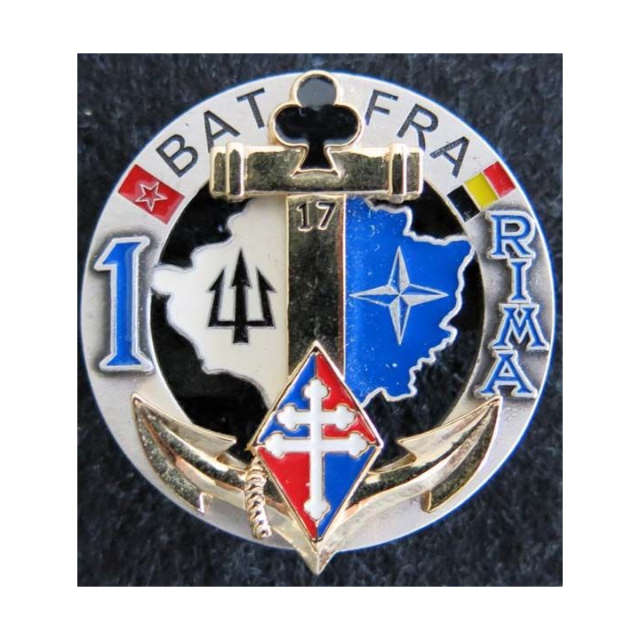 1° RIMA : insigne du 1° régiment d'infanterie de marine BAT FRA 17 au Kosovo