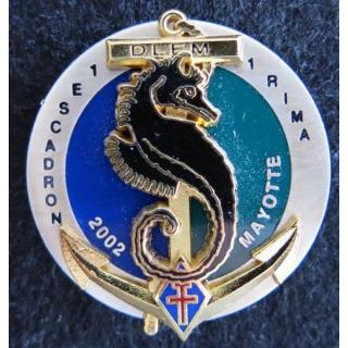 1° RIMA : insigne du 1° escadron du 1° régiment d'infanterie de marine Mayotte fabrication Arthus Bertrand