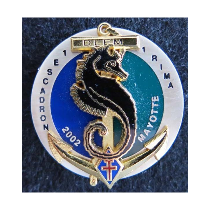 1° RIMA : insigne du 1° escadron du 1° régiment d'infanterie de marine Mayotte fabrication Arthus Bertrand