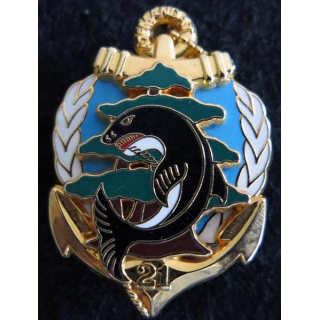 21° RIMA : insigne du 21° régiment d'infanterie de marine au Liban de fabrication Boussemart 2000