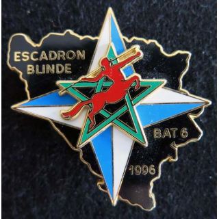 RICM : insigne métallique du 2° escadron blindé du régiment d'infanterie et chars de marine BAT INF 6 IFOR 96 Drago