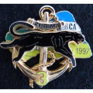 21° RIMA : insigne métallique de la 3° compagnie du 21° régiment d'infanterie de marine RCA 1997 Boussemart