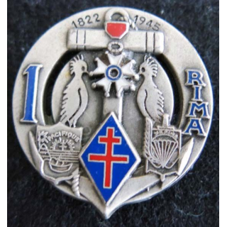 1° RIMA 3° RPIMA : insigne du 1° régiment d'infanterie de marine et 3° RPIMA  Nelle Calédonie Fraisse