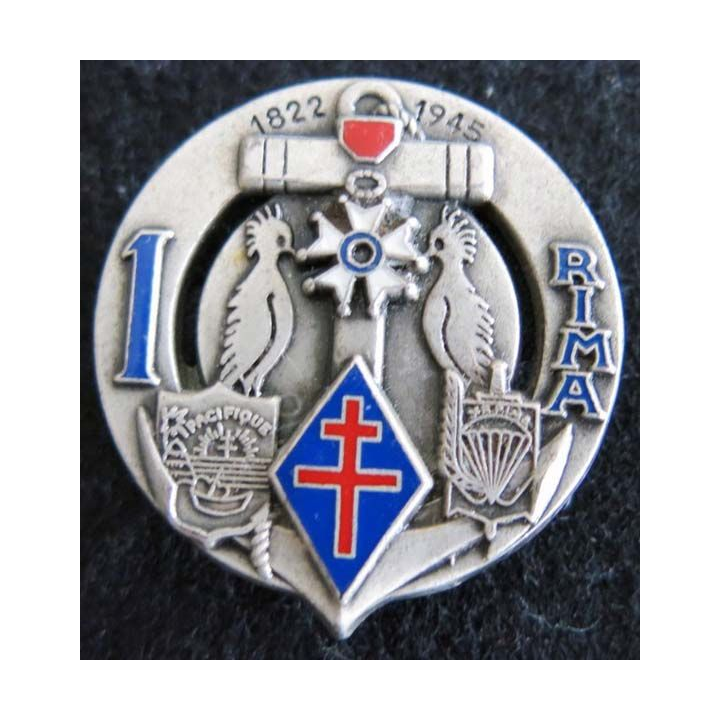 1° RIMA 3° RPIMA : insigne du 1° régiment d'infanterie de marine et 3° RPIMA  Nelle Calédonie Fraisse