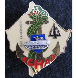 RMT : insigne métallique de la 1° compagnie du régiment de marche du Tchad Kosovo 99 Delsart