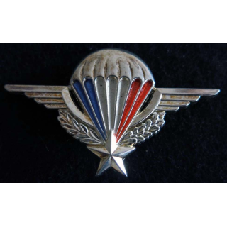 BREVET PARA :  insigne métallique de brevet parachutiste tricolore translucide Boussemart 2001