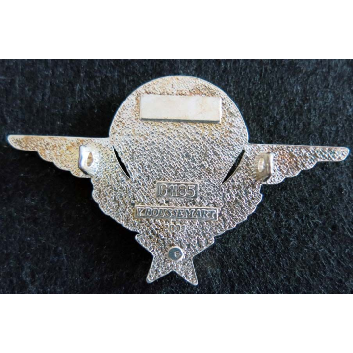 BREVET PARA :  insigne métallique de brevet parachutiste tricolore translucide Boussemart 2001