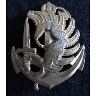 PARA : insigne de béret des troupes parachutistes aéroportées des troupes de marine de fabrication Drago G. 1535 en métal doré